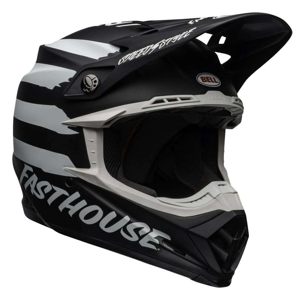 Outlet ✨ Bell Moto-9 MIPS Fasthouse Signia Helmet Black/White / SM [Open Box] 👏 - Image 3